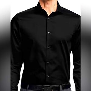 Calvin Klein Black Dress Shirt Tailored Fit